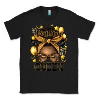 Black birthday queen afro messy bun Classic Tee - Artiststas