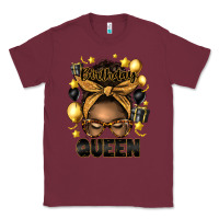 Burgundy birthday queen afro messy bun Classic Tee - Artiststas