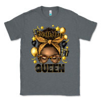 Charcoal Heather birthday queen afro messy bun Classic Tee - Artiststas