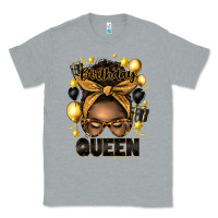 Heather Grey birthday queen afro messy bun Classic Tee - Artiststas