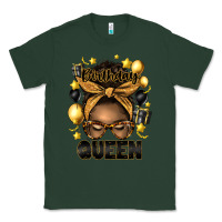 Sports Green birthday queen afro messy bun Classic Tee - Artiststas