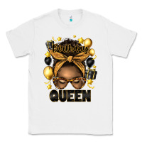 White birthday queen afro messy bun Classic Tee - Artiststas