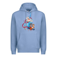 Colony Blue Nurse frappe coffee Premium Hoodie - FaDigitalArtStudio