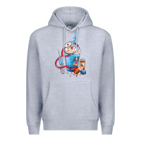 Heather Grey Nurse frappe coffee Premium Hoodie - FaDigitalArtStudio