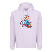 Lilac Nurse frappe coffee Premium Hoodie - FaDigitalArtStudio