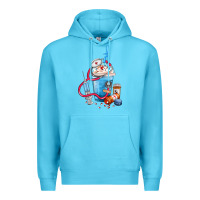Ocean Blue Nurse frappe coffee Premium Hoodie - FaDigitalArtStudio