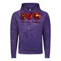 Cloud Purple Peace Love Firefighter Vintage Hoodie - RanaPortraitStore