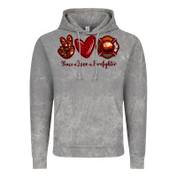 Cloud Rock Peace Love Firefighter Vintage Hoodie - RanaPortraitStore