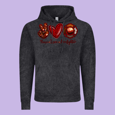Peace Love Firefighter Vintage Hoodie Designed By Ranaportraitstore