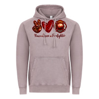 Vintage Zinc Peace Love Firefighter Vintage Hoodie - RanaPortraitStore