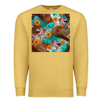 Antique Gold western cowboy hat seamless pattern Premium Sweatshirt - BundleAndBundleShop