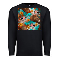 Black western cowboy hat seamless pattern Premium Sweatshirt - BundleAndBundleShop