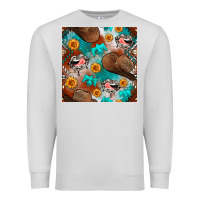 Dove Grey western cowboy hat seamless pattern Premium Sweatshirt - BundleAndBundleShop