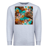 Heather Grey western cowboy hat seamless pattern Premium Sweatshirt - BundleAndBundleShop