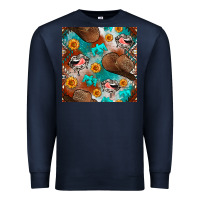 Navy western cowboy hat seamless pattern Premium Sweatshirt - BundleAndBundleShop