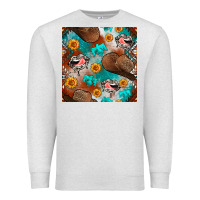 Oatmeal Heather western cowboy hat seamless pattern Premium Sweatshirt - BundleAndBundleShop