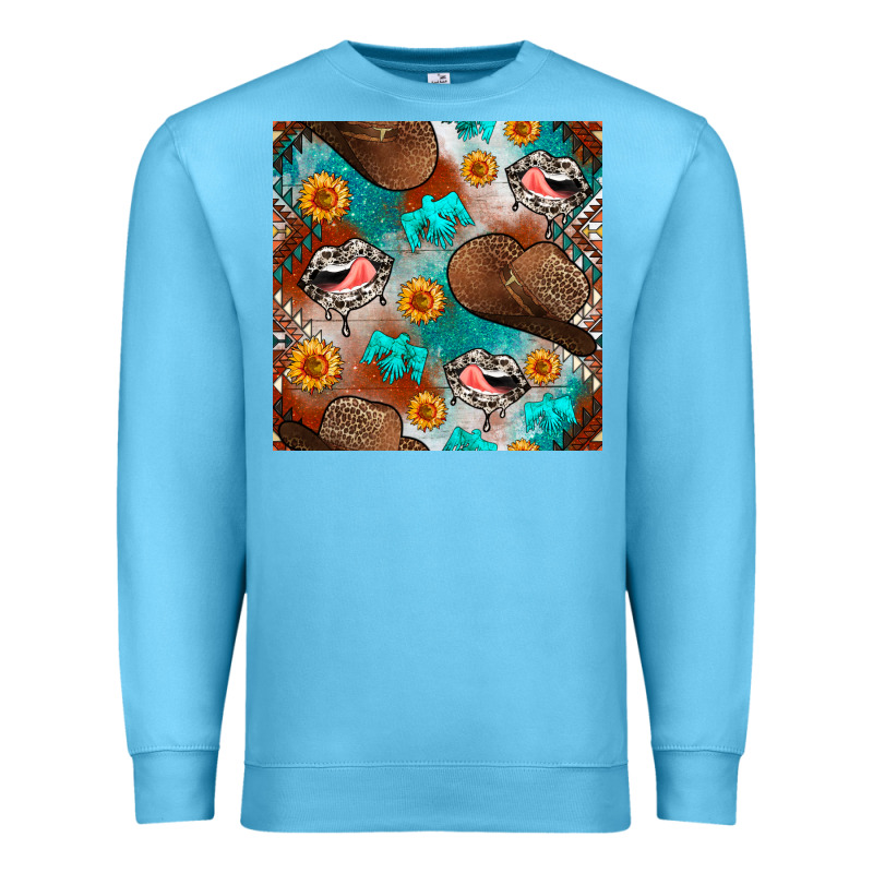 Western Cowboy Hat Seamless Pattern Premium Sweatshirt by BundleAndBundleShop | Teevron