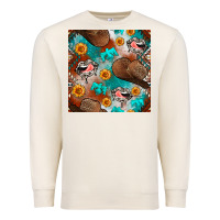 Sandshell western cowboy hat seamless pattern Premium Sweatshirt - BundleAndBundleShop