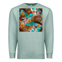 Seafoam western cowboy hat seamless pattern Premium Sweatshirt - BundleAndBundleShop