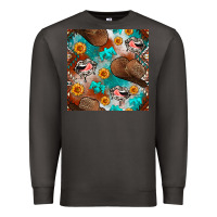 Smoke western cowboy hat seamless pattern Premium Sweatshirt - BundleAndBundleShop