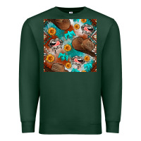 Sports Green western cowboy hat seamless pattern Premium Sweatshirt - BundleAndBundleShop