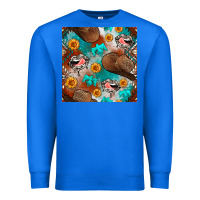 True Royal western cowboy hat seamless pattern Premium Sweatshirt - BundleAndBundleShop