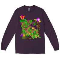 Plum Louisiana map Mardi Gras Long Sleeve Tee - NancyCooperArtShop