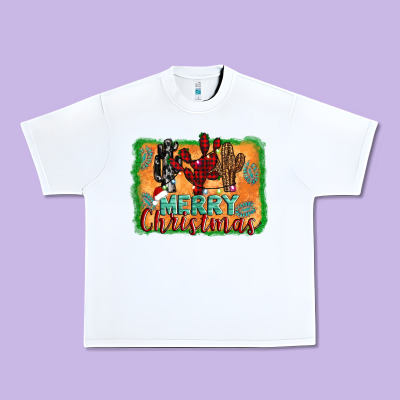 Merry Christmas Cactus Urban Heavy Tee Designed By Jasminsmagicworld