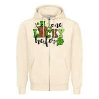 Sandshell St. Patrick's Day One lucky Heifer Zipper Hoodie - OliviaCreatesArt