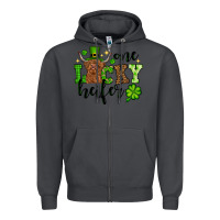 Smoke St. Patrick's Day One lucky Heifer Zipper Hoodie - OliviaCreatesArt