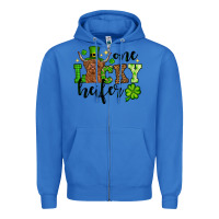 True Royal St. Patrick's Day One lucky Heifer Zipper Hoodie - OliviaCreatesArt