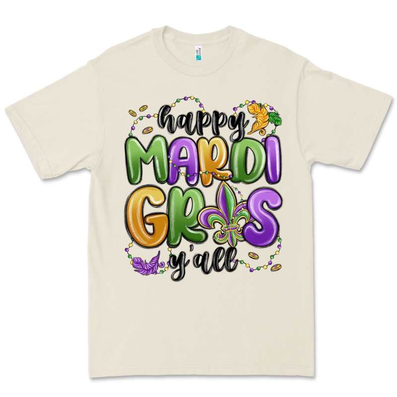 Happy Mardi Gras Y'all Premium Tee by MaliasSmallBusiness | Teevron
