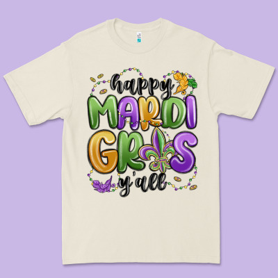 Happy Mardi Gras Y'all Premium Tee Designed By Maliassmallbusiness
