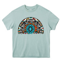 Arona western turquoise aztec cowhide serape  rainbows Heavy Core Tee - AdoDesignShop