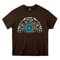 Chocolate Brown western turquoise aztec cowhide serape  rainbows Heavy Core Tee - AdoDesignShop