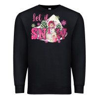 Black Let It Snow Pink Christmas Premium Sweatshirt - FaDigitalArtStudio