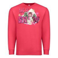 Cardinal Let It Snow Pink Christmas Premium Sweatshirt - FaDigitalArtStudio