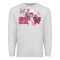 Dove Grey Let It Snow Pink Christmas Premium Sweatshirt - FaDigitalArtStudio