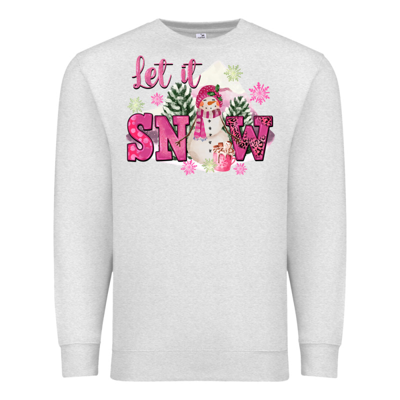 Let It Snow Pink Christmas Premium Sweatshirt by FaDigitalArtStudio | Teevron