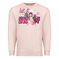 Pale Pink Let It Snow Pink Christmas Premium Sweatshirt - FaDigitalArtStudio