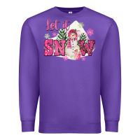 Purple Let It Snow Pink Christmas Premium Sweatshirt - FaDigitalArtStudio