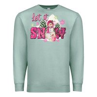 Seafoam Let It Snow Pink Christmas Premium Sweatshirt - FaDigitalArtStudio