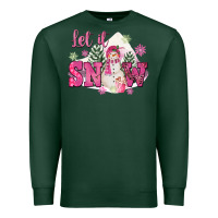 Sports Green Let It Snow Pink Christmas Premium Sweatshirt - FaDigitalArtStudio