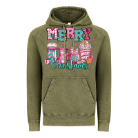 Vintage Olive merry christmas pink coffee cups Vintage Hoodie - Jasminsmagicworld