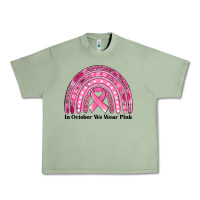 Oil Green in october we wear pink breast cancer awareness rainbow Urban Heavy Tee - Jasminsmagicworld