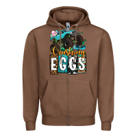 Chestnut Easter Day Monster truck crushing eggs Zipper Hoodie - OliviaCreatesArt