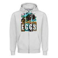 Dove Grey Easter Day Monster truck crushing eggs Zipper Hoodie - OliviaCreatesArt