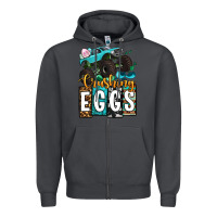 Smoke Easter Day Monster truck crushing eggs Zipper Hoodie - OliviaCreatesArt