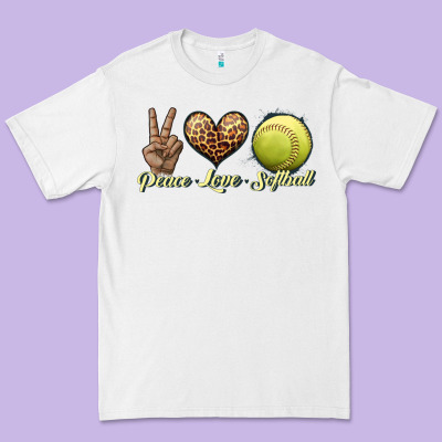 Peace Love Softball Premium Tee Designed By Jahusdesignshop