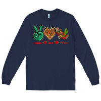 Navy Peace Love Mexico Long Sleeve Tee - texasbilliewilder